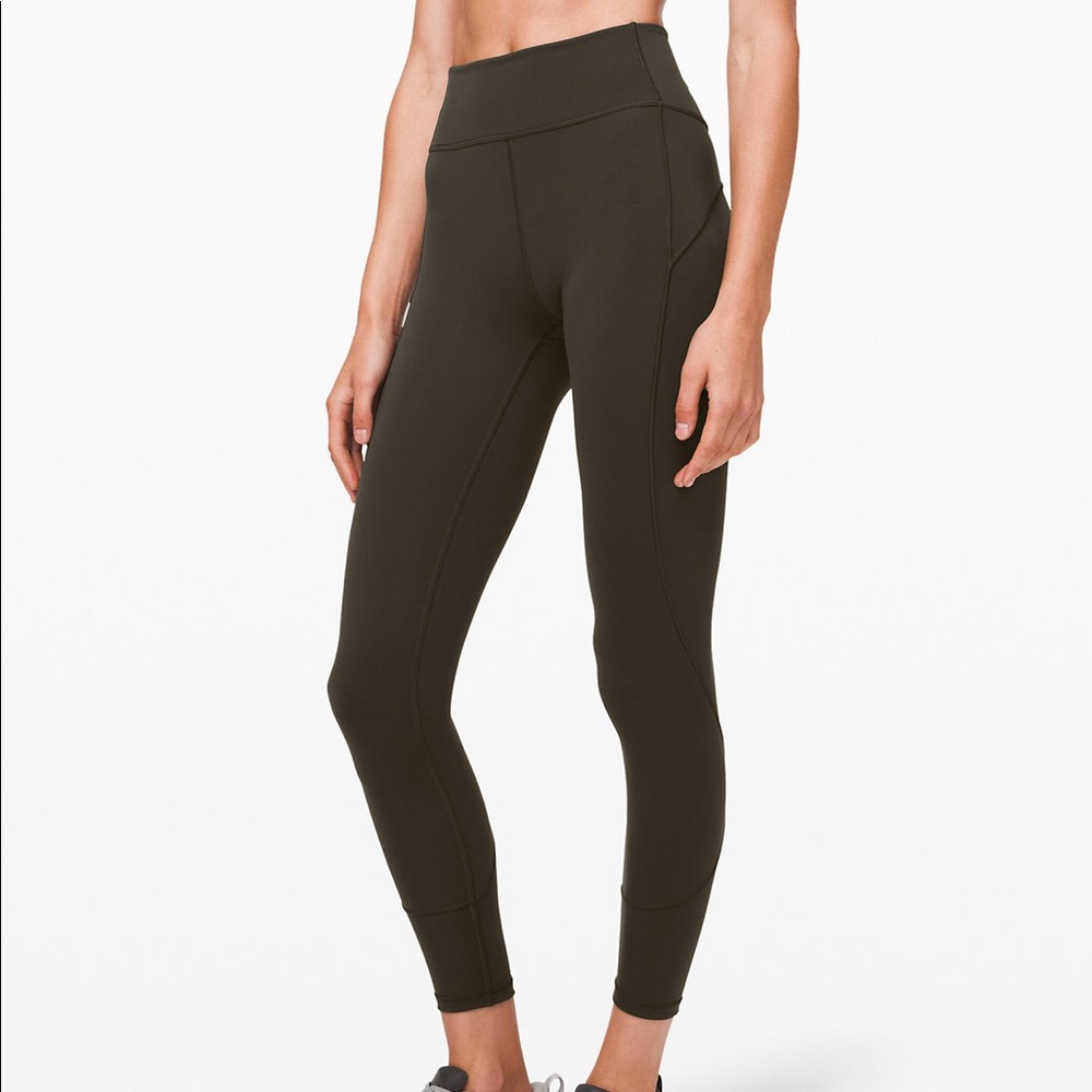 Lululemon In Movement Tight 25” Sz 4 Olive NWOT
